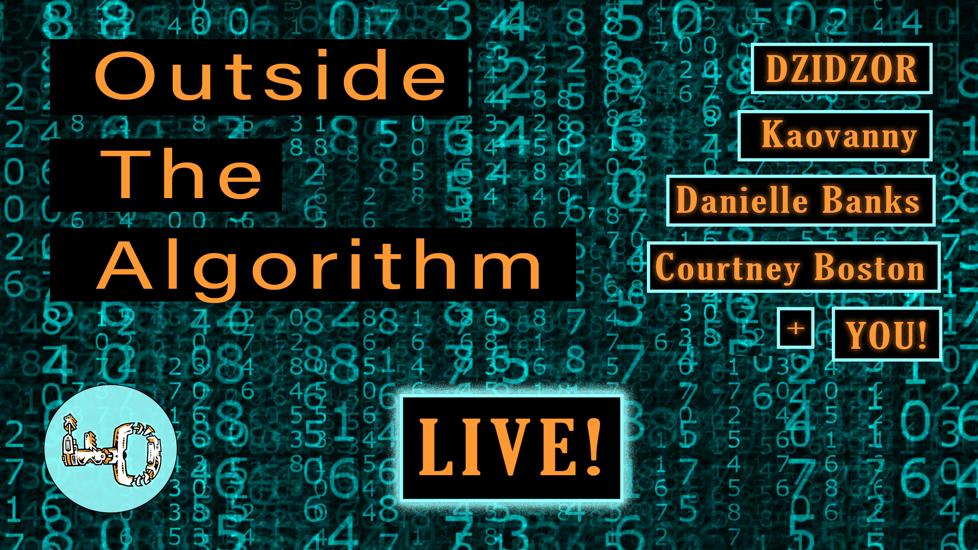 Outside The Algorithm LIVE flyer DZIDZOR, Kaovanny, Courtney Boston, Danielle Banks